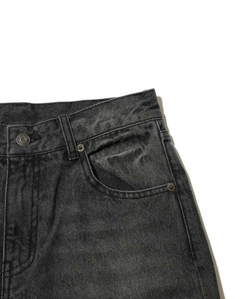 X-girl（エックスガール）の「BACK SLIT DENIM PANTS（デニムパンツ・レディース・ブラック/ライトインディゴブルー・M/S/XS）」の8枚目の写真