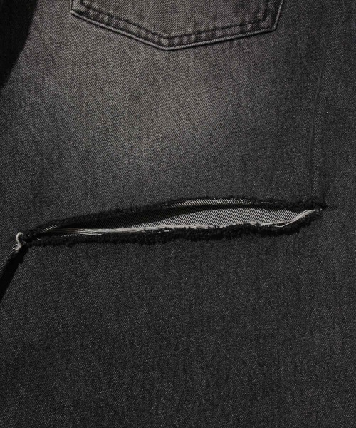 X-girl（エックスガール）の「BACK SLIT DENIM PANTS（デニムパンツ・レディース・ブラック/ライトインディゴブルー・M/S/XS）」の12枚目の写真