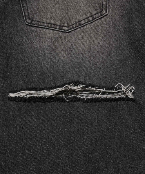 X-girl（エックスガール）の「BACK SLIT DENIM PANTS（デニムパンツ・レディース・ブラック/ライトインディゴブルー・M/S/XS）」の13枚目の写真