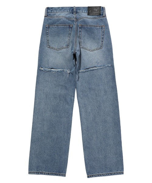 X-girl（エックスガール）の「BACK SLIT DENIM PANTS（デニムパンツ・レディース・ブラック/ライトインディゴブルー・M/S/XS）」の3枚目の写真