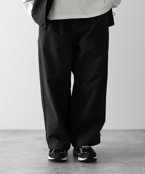 パンツ [SAENGINSTUDIO] RUFFLE NYLON CULLOTTE PANTS RUUBON】nylon drawstring pants / ナイロン ドロストパンツ
