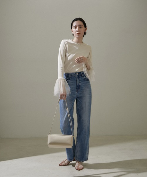 SALON adam et rope'(サロン アダム エ ロペ)の「【追加】カフチュールフレアロングTシャツ2(Tシャツ/カットソー・レディース・ブラック/オフホワイト・FREE)」の19枚目の写真