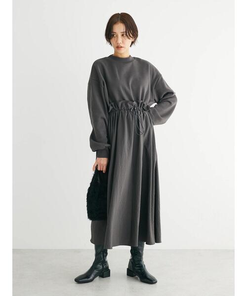 Sugar spoon（シュガースプーン）の「・SUGAR　SPOON　ドロストドッキングワンピ（ワンピース・レディース・ブラウン/チャコールグレー/ブラック/ライトベージュ・FREE）」の10枚目の写真