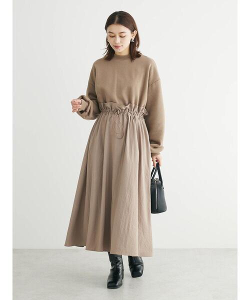 Sugar spoon（シュガースプーン）の「・SUGAR　SPOON　ドロストドッキングワンピ（ワンピース・レディース・ブラウン/チャコールグレー/ブラック/ライトベージュ・FREE）」の19枚目の写真