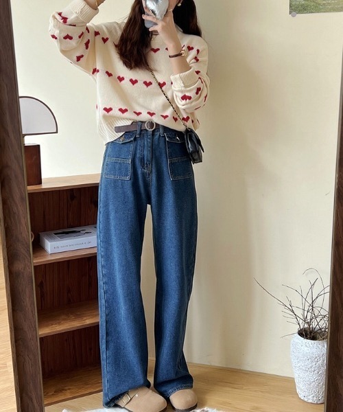 SHEENA(シーナ)の「ハート柄クロップド丈ニットプルオーバー(ニット/セーター・レディース・アイボリー・M)」の12枚目の写真