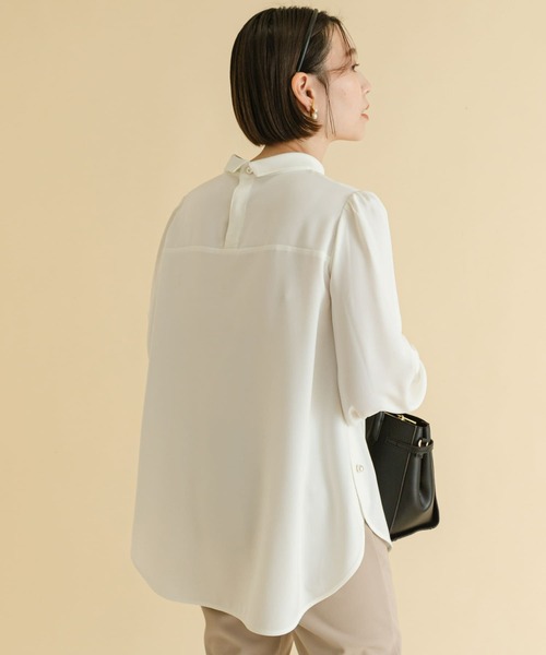 F by ROSSO（エフバイロッソ）の「F by ROSSO　サイドパールハイネックブラウス（シャツ/ブラウス・レディース・ブラック/オフホワイト・FREE）」の7枚目の写真