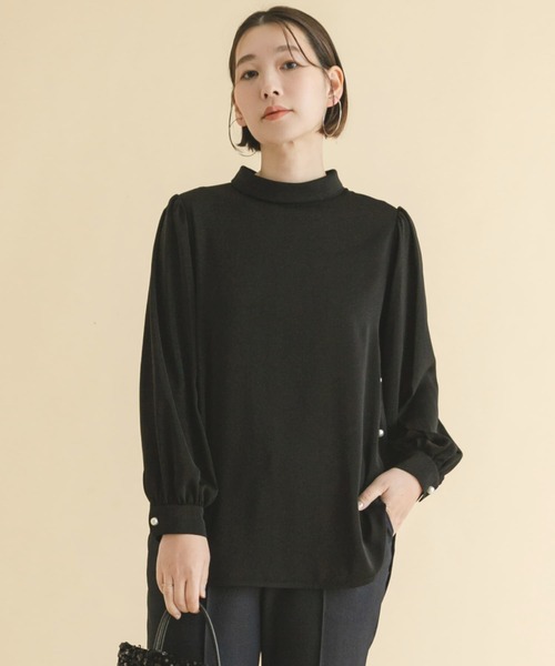 F by ROSSO（エフバイロッソ）の「F by ROSSO　サイドパールハイネックブラウス（シャツ/ブラウス・レディース・ブラック/オフホワイト・FREE）」の10枚目の写真