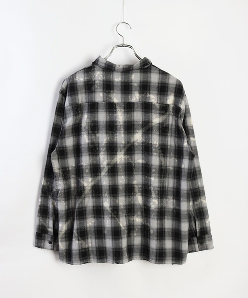 WESTSEA(ウエストシー)の「オンブレチェック ブリーチ加工シャツ(シャツ/ブラウス・メンズ・ネイビー/グリーン/ブラック・M/L/XL)」の9枚目の写真