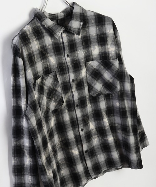 WESTSEA(ウエストシー)の「オンブレチェック ブリーチ加工シャツ(シャツ/ブラウス・メンズ・ネイビー/グリーン/ブラック・M/L/XL)」の10枚目の写真