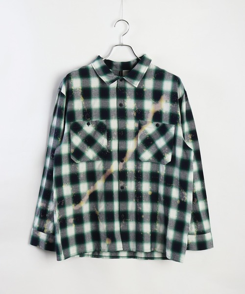 WESTSEA(ウエストシー)の「オンブレチェック ブリーチ加工シャツ(シャツ/ブラウス・メンズ・ネイビー/グリーン/ブラック・M/L/XL)」の15枚目の写真
