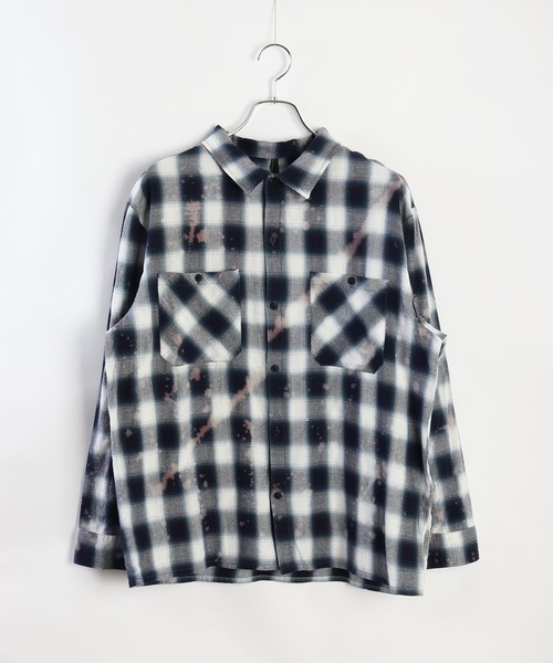 WESTSEA(ウエストシー)の「オンブレチェック ブリーチ加工シャツ(シャツ/ブラウス・メンズ・ネイビー/グリーン/ブラック・M/L/XL)」の18枚目の写真