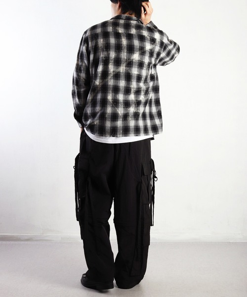 WESTSEA(ウエストシー)の「オンブレチェック ブリーチ加工シャツ(シャツ/ブラウス・メンズ・ネイビー/グリーン/ブラック・M/L/XL)」の7枚目の写真