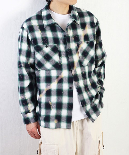 WESTSEA(ウエストシー)の「オンブレチェック ブリーチ加工シャツ(シャツ/ブラウス・メンズ・ネイビー/グリーン/ブラック・M/L/XL)」の11枚目の写真