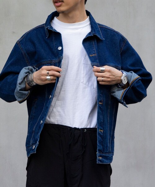 GLOSTER（グロスター）の「【限定展開】【GLOSTER/グロスター】ベーシック 3rd デニムジャケット ビッグGジャン（デニムジャケット・メンズ・インディゴブルー・M/L/XL）」の4枚目の写真