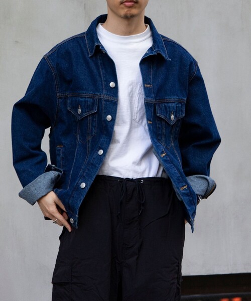 GLOSTER（グロスター）の「【限定展開】【GLOSTER/グロスター】ベーシック 3rd デニムジャケット ビッグGジャン（デニムジャケット・メンズ・インディゴブルー・M/L/XL）」の7枚目の写真