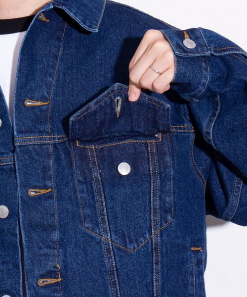 GLOSTER（グロスター）の「【限定展開】【GLOSTER/グロスター】ベーシック 3rd デニムジャケット ビッグGジャン（デニムジャケット・メンズ・インディゴブルー・M/L/XL）」の16枚目の写真