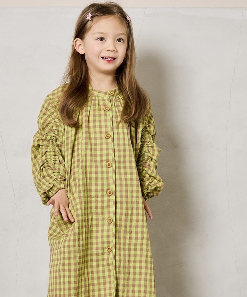 A BOND（アボンド）の「ギンガムシャーリングワンピース（kids/S～LL）（ワンピース・キッズ・イエロー/ピンク/ブラック・S/M/L/LL）」の8枚目の写真