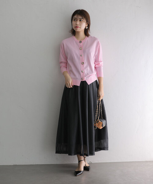 La TOTALITE(ラトータリテ)の「【TORRAZZO DONNA/トラッゾドンナ】shell bijou cardigan(カーディガン/ボレロ・レディース・ネイビー/ブルー系その他/ピンク・FREE)」の9枚目の写真