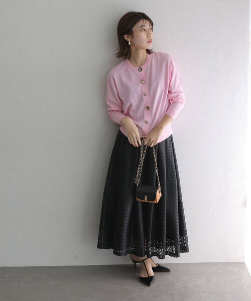 La TOTALITE(ラトータリテ)の「【TORRAZZO DONNA/トラッゾドンナ】shell bijou cardigan(カーディガン/ボレロ・レディース・ネイビー/ブルー系その他/ピンク・FREE)」の10枚目の写真