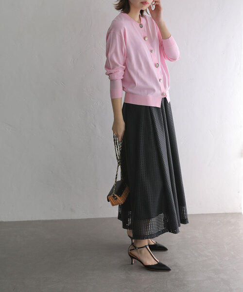 La TOTALITE(ラトータリテ)の「【TORRAZZO DONNA/トラッゾドンナ】shell bijou cardigan(カーディガン/ボレロ・レディース・ネイビー/ブルー系その他/ピンク・FREE)」の12枚目の写真