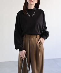 sakishimatokyo（サキシマトーキョー）の「【USAコットン】上質高見えコットン/モックネックロンT/長袖/カットソー（Tシャツ/カットソー）」