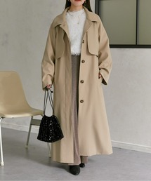 Thevon | スタンドカラーロングコート(ステンカラーコート)