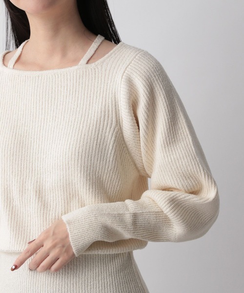 LOWRYS FARM（ローリーズファーム）の「ストラップスクエアニットプル