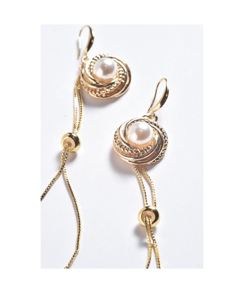 tone(トーン)の「【Astyle】pearlgoldチェーンステンレスピアス(MA)(ピアス(両耳用)・レディース・ゴールド・FREE)」の6枚目の写真