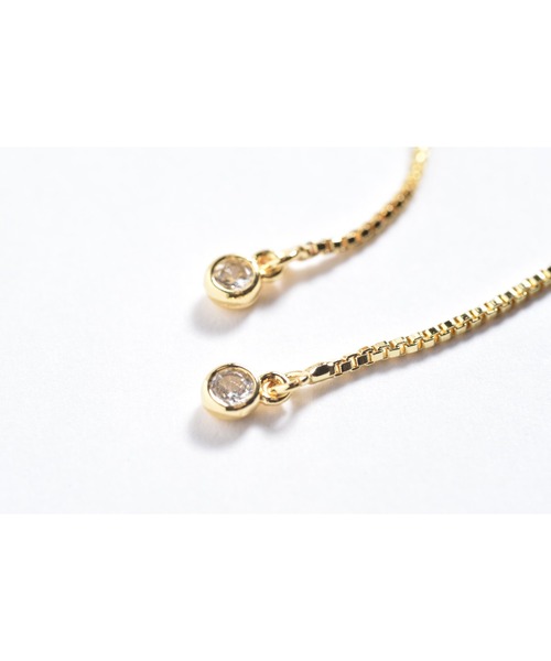 tone(トーン)の「【Astyle】pearlgoldチェーンステンレスピアス(MA)(ピアス(両耳用)・レディース・ゴールド・FREE)」の2枚目の写真