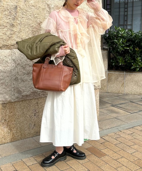 zootie（ズーティー）の「【日常も、オケージョン もトレンドライクに。】 チュール ブラウス ボリュームフリル グリッターオーガンジー デコラティブブラウス 2024ss 新作アイテム（シャツ/ブラウス・レディース・ブラウン/グレー/アイボリー・M）」の8枚目の写真