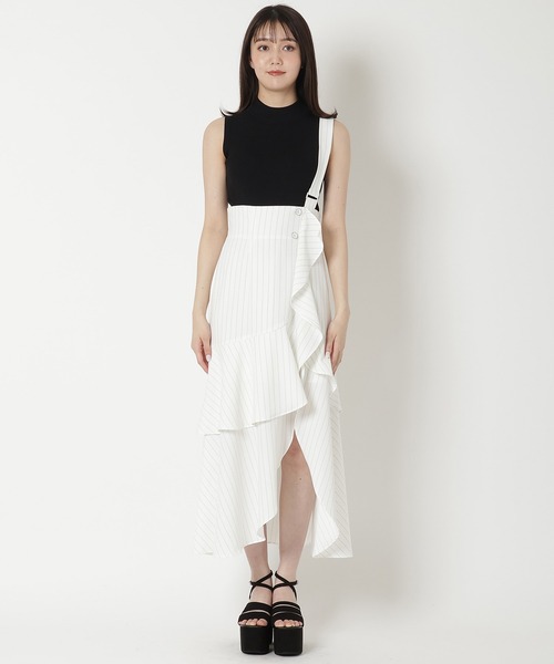 REDYAZEL(レディアゼル)の「サス付きアシメフレアスカート(スカート・レディース・ネイビー/グリーン/オフホワイト・FREE)」の12枚目の写真