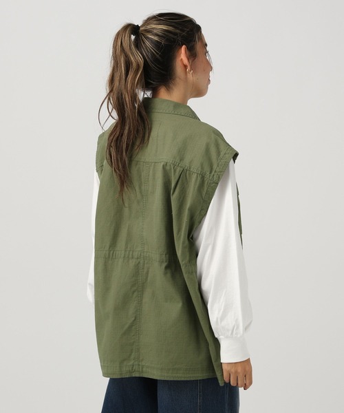 BAYFLOW（ベイフロー）の「2WAYミリタリージャケット（ミリタリージャケット・レディース・カーキ・MEDIUM/SMALL）」の9枚目の写真