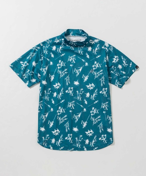 LUXEAKMPLUS 24SS ボタニカル半袖モックネックTシャツ ゴルフ セール】LUXEAKMPLUS(リュクスエイケイエムプラス)ゴルフ