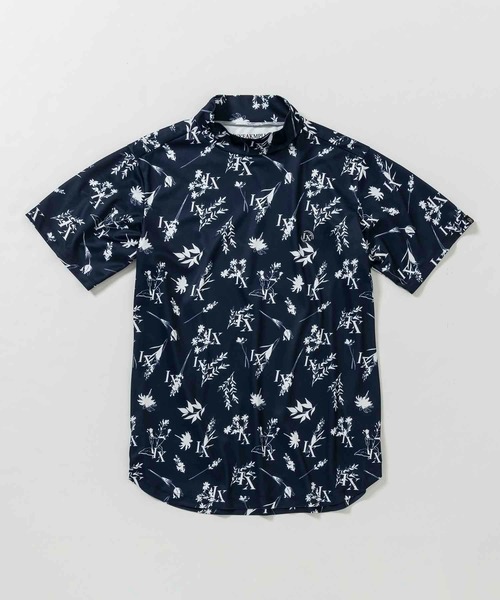 LUXEAKMPLUS 24SS ボタニカル半袖モックネックTシャツ ゴルフ セール】LUXEAKMPLUS(リュクスエイケイエムプラス)ゴルフ