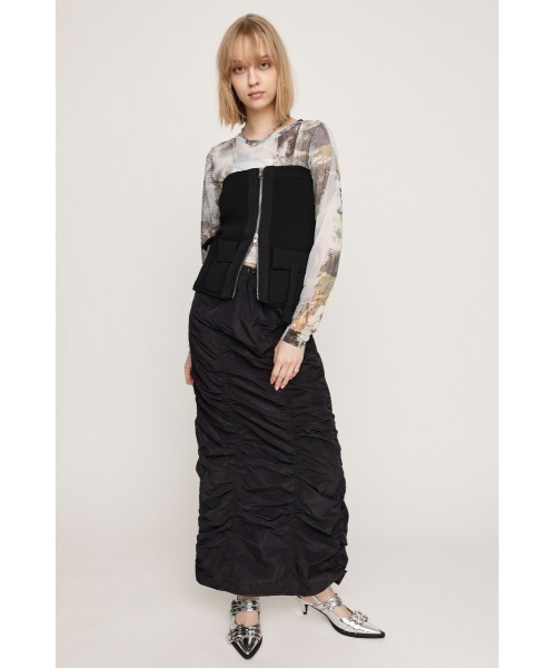 SLY（スライ）の「【2サイズ展開】I LINE GATHER SK アイライン ギャザー スカート（スカート・レディース・アイボリー/ブラック/ライトピンク・1/2）」の21枚目の写真