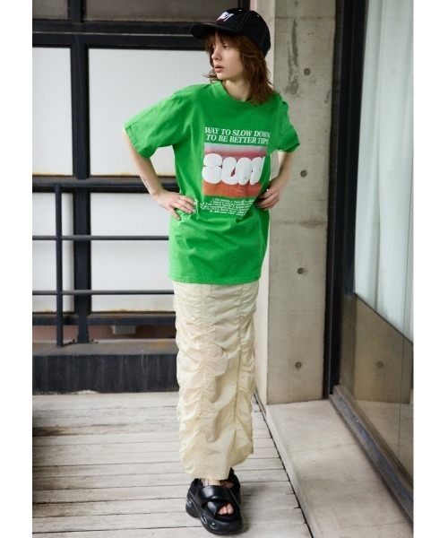 SLY（スライ）の「【2サイズ展開】I LINE GATHER SK アイライン ギャザー スカート（スカート・レディース・アイボリー/ブラック/ライトピンク・1/2）」の12枚目の写真