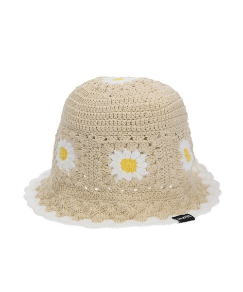 MILKFED.（ミルクフェド）の「FLORAL KNIT HAT（ハット・レディース・ブラック/ベージュ/ライトパープル・ONE SIZE）」の3枚目の写真