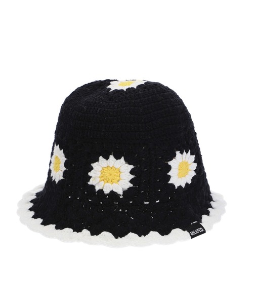 MILKFED.（ミルクフェド）の「FLORAL KNIT HAT（ハット・レディース・ブラック/ベージュ/ライトパープル・ONE SIZE）」の2枚目の写真