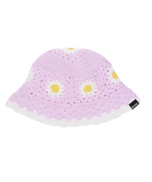 MILKFED.（ミルクフェド）の「FLORAL KNIT HAT（ハット・レディース・ブラック/ベージュ/ライトパープル・ONE SIZE）」の4枚目の写真