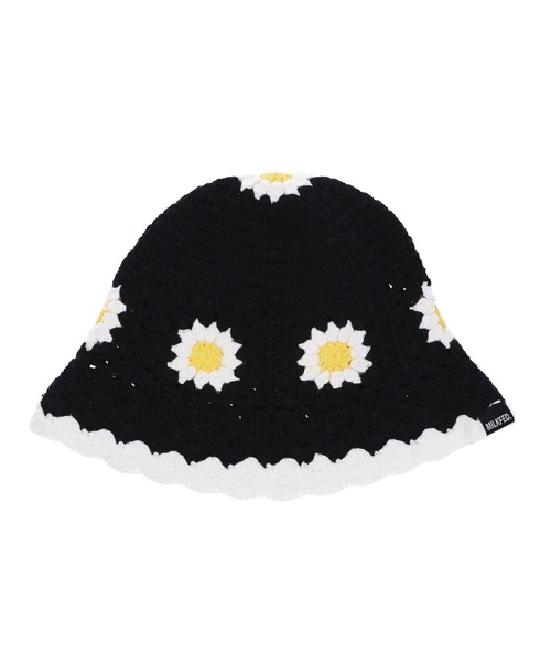 MILKFED.（ミルクフェド）の「FLORAL KNIT HAT（ハット・レディース・ブラック/ベージュ/ライトパープル・ONE SIZE）」の6枚目の写真