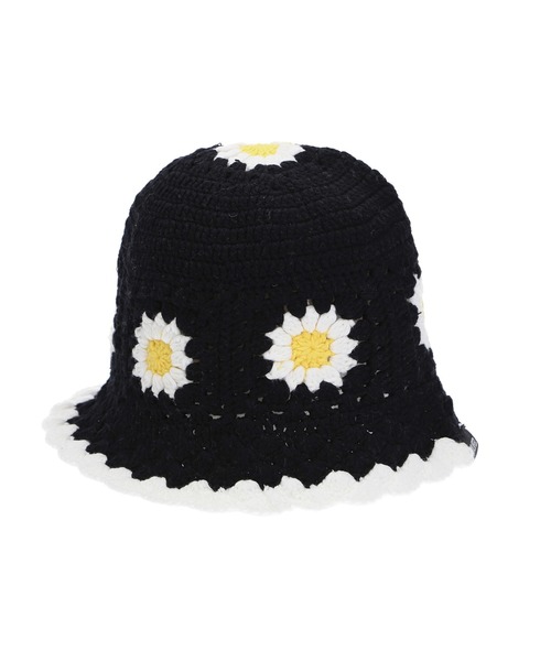 MILKFED.（ミルクフェド）の「FLORAL KNIT HAT（ハット・レディース・ブラック/ベージュ/ライトパープル・ONE SIZE）」の7枚目の写真