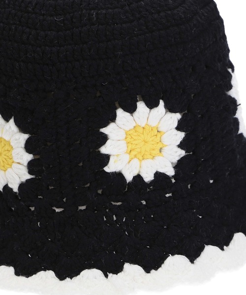 MILKFED.（ミルクフェド）の「FLORAL KNIT HAT（ハット・レディース・ブラック/ベージュ/ライトパープル・ONE SIZE）」の10枚目の写真