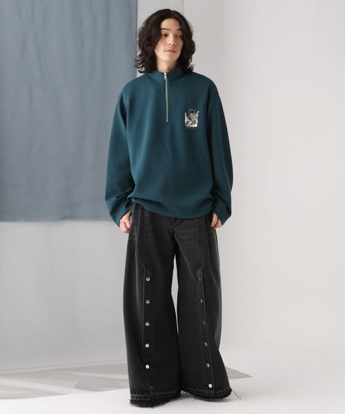 HARE（ハレ）の「バックコラージュプリントハーフZIP(HARE)（Tシャツ 