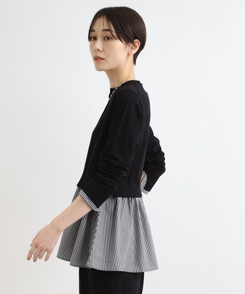 INDIVI(インディヴィ)の「◆【洗える】カーデ風シャツコンビニット(ニット/セーター・レディース・ブラック/ホワイト/ベージュ/ネイビー・05/13/15 /34/38/19)」の10枚目の写真