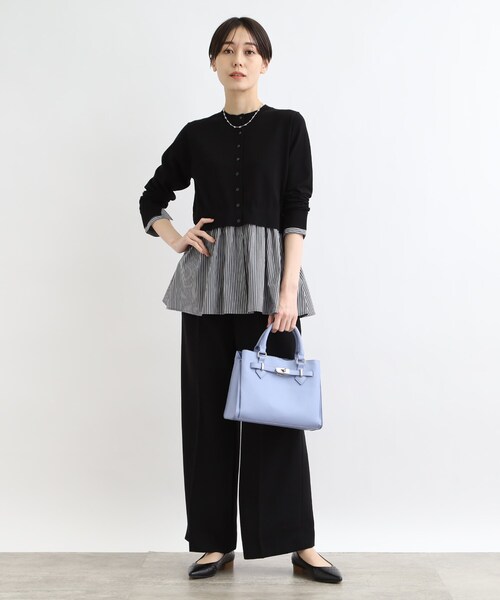 INDIVI(インディヴィ)の「◆【洗える】カーデ風シャツコンビニット(ニット/セーター・レディース・ブラック/ホワイト/ベージュ/ネイビー・05/13/15 /34/38/19)」の12枚目の写真