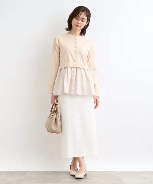 INDIVI(インディヴィ)の「◆【洗える】カーデ風シャツコンビニット(ニット/セーター・レディース・ブラック/ホワイト/ベージュ/ネイビー・05/13/15 /34/38/19)」の16枚目の写真