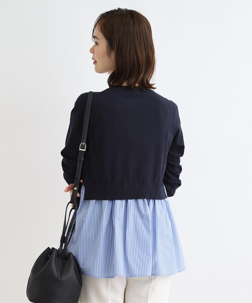 INDIVI(インディヴィ)の「◆【洗える】カーデ風シャツコンビニット(ニット/セーター・レディース・ブラック/ホワイト/ベージュ/ネイビー・05/13/15 /34/38/19)」の19枚目の写真