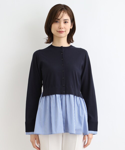 INDIVI(インディヴィ)の「◆【洗える】カーデ風シャツコンビニット(ニット/セーター・レディース・ブラック/ホワイト/ベージュ/ネイビー・05/13/15 /34/38/19)」の22枚目の写真