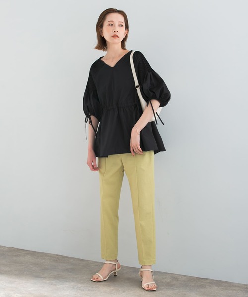 URBAN RESEARCH ROSSO WOMEN（アーバンリサーチ　ロッソ）の「ウォッシャブルイージーテーパードパンツ（その他パンツ・レディース・ブラック/グレー系その他/イエロー系その他・FREE）」の9枚目の写真