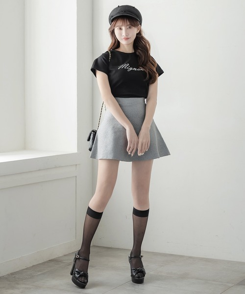 Julia Boutique（ジュリアブティック）の「MignonビジューロゴTシャツ/24010（Tシャツ/カットソー・レディース・イエロー/ホワイト/ピンク/ブラック・ONE）」の17枚目の写真